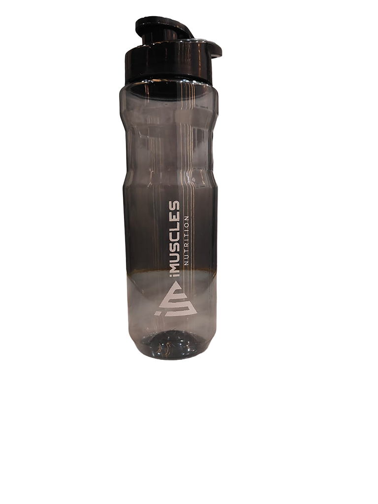 Clear iMuscles Sipper Bottle with flip-top lid, perfect for workouts. Buy sports sipper bottle online.