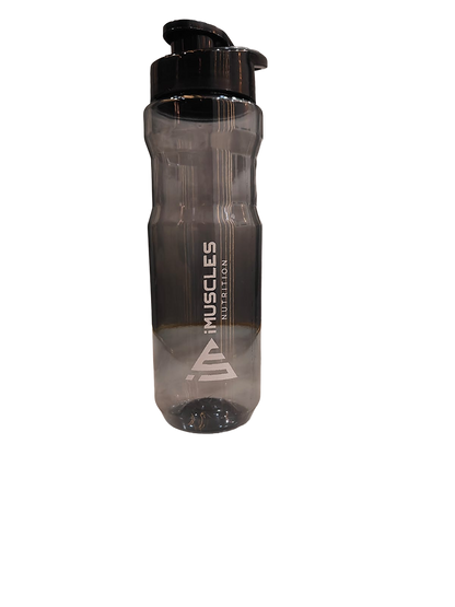 Clear iMuscles Sipper Bottle with flip-top lid, perfect for workouts. Buy sports sipper bottle online.