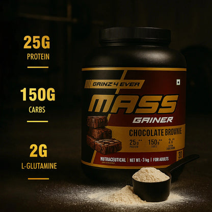Gainz4Ever Mass Gainer Chocolate Brownie 3kg nutritional supplement