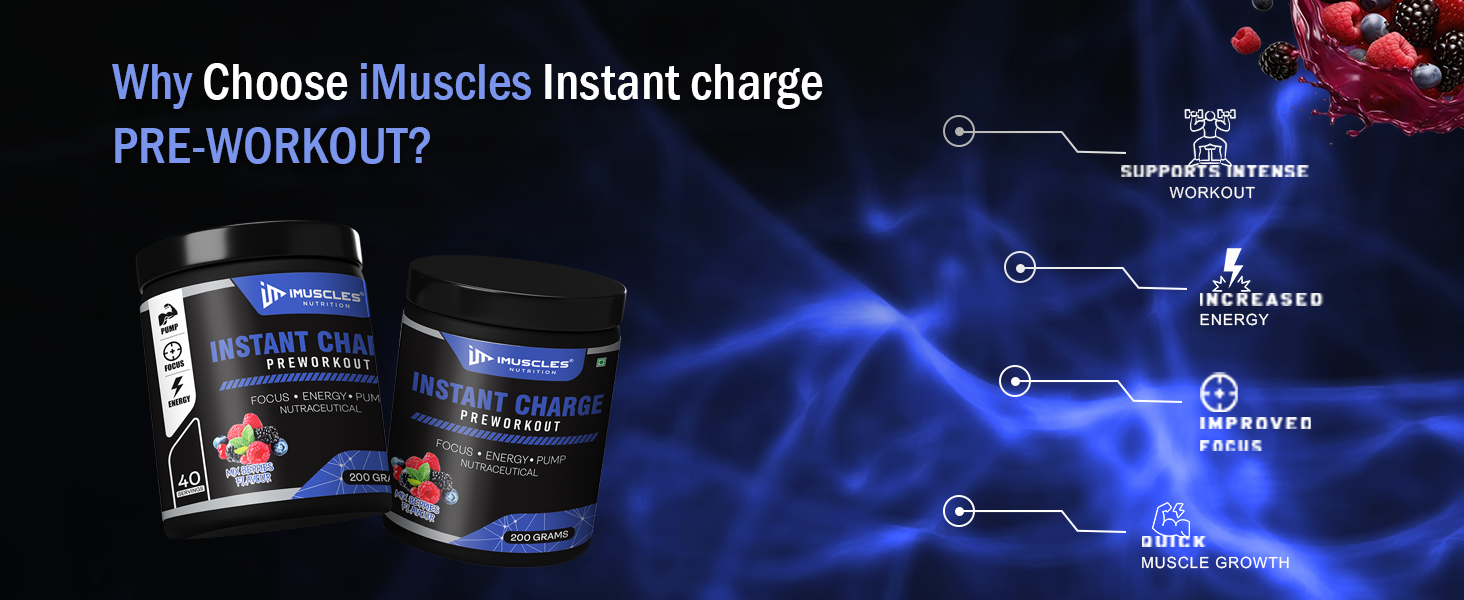 Instant Charge Preworkout – Mix Berries (40 Servings)