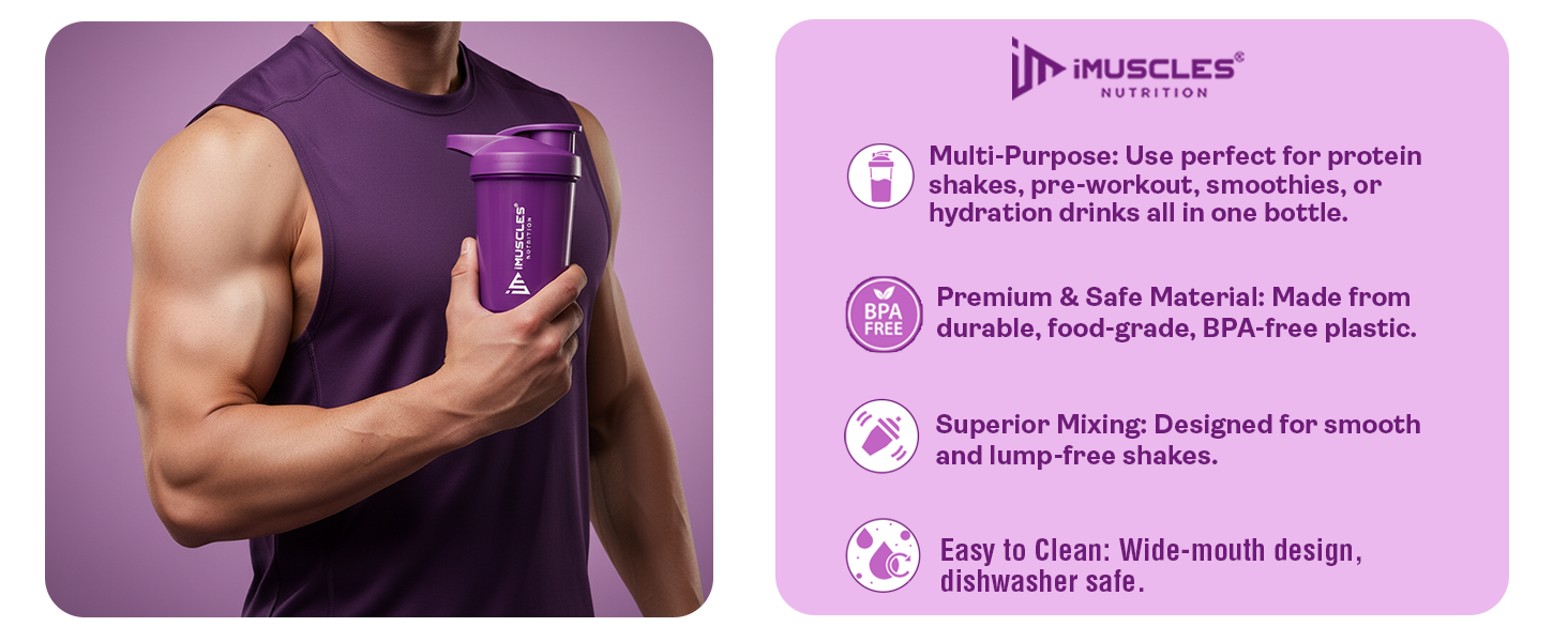 Mini Spider Shaker- 500ML (Purple)