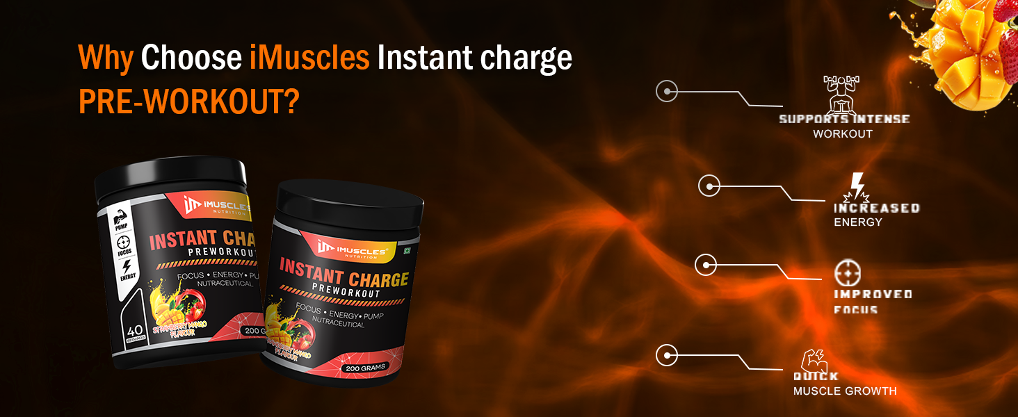 Instant Charge Preworkout – Strawberry Mango (40 Servings)