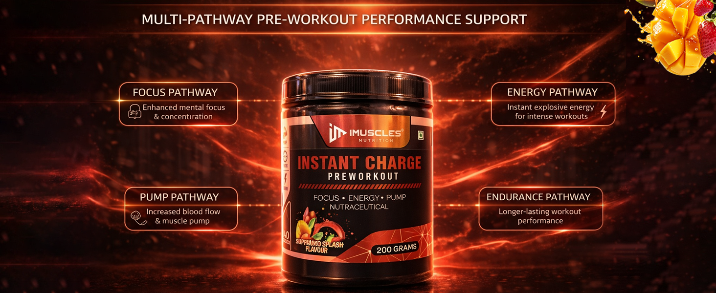 Instant Charge Preworkout – Strawberry Mango (40 Servings)