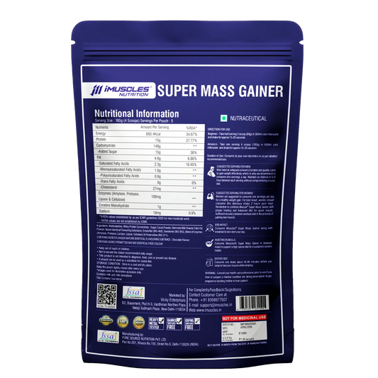 iMuscles Super Mass Gainer - Chocolate imuscles.in
