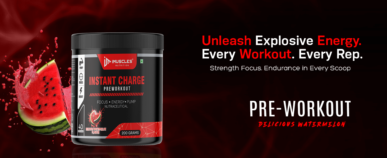 Instant Charge Preworkout – Delicious Watermelon (40 Servings)