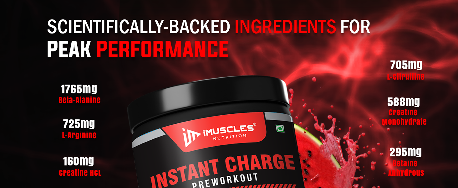 Instant Charge Preworkout – Delicious Watermelon (40 Servings)