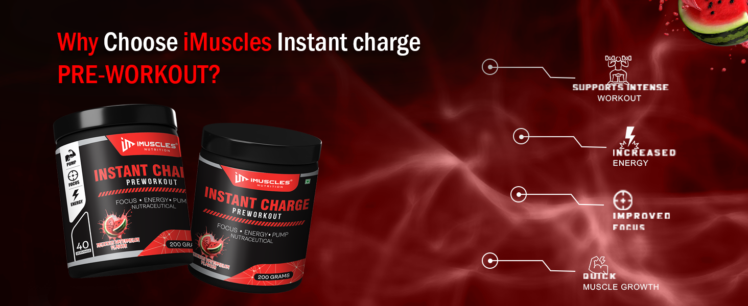 Instant Charge Preworkout – Delicious Watermelon (40 Servings)