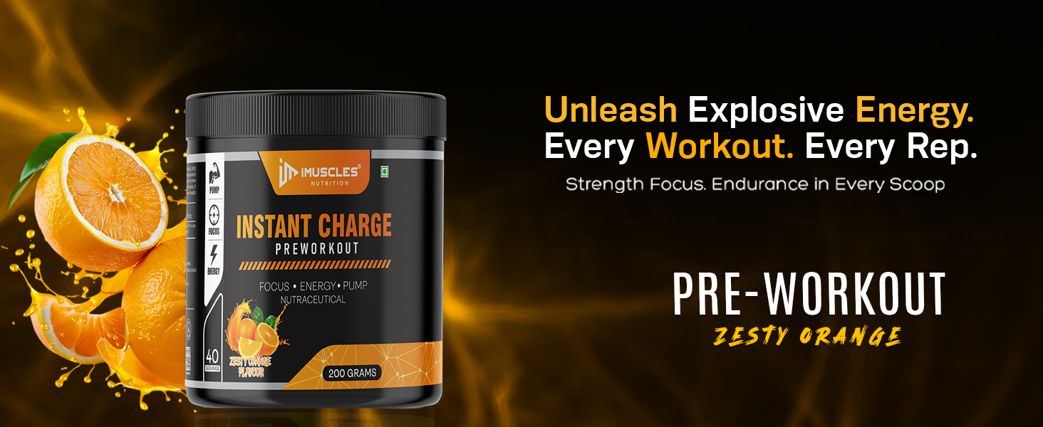 Instant Charge Preworkout – Zesty Orange (40 Servings)