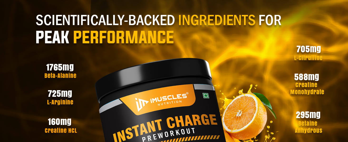 Instant Charge Preworkout – Zesty Orange (40 Servings)